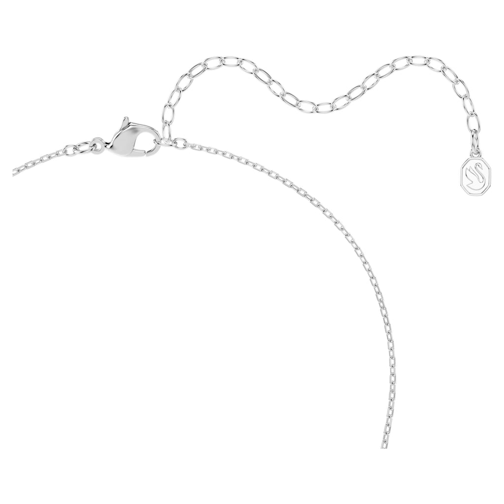 Matrix Round Cut Necklace (White, Rhodium Plated) 5753568