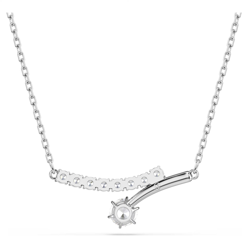 Matrix Round Cut Necklace (White, Rhodium Plated) 5753568
