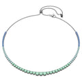 Matrix necklace Gradient of round cuts, Multicoloured, Ruthenium plated 5751192