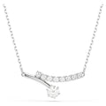 Matrix Round Cut Necklace (White, Rhodium Plated) 5753568