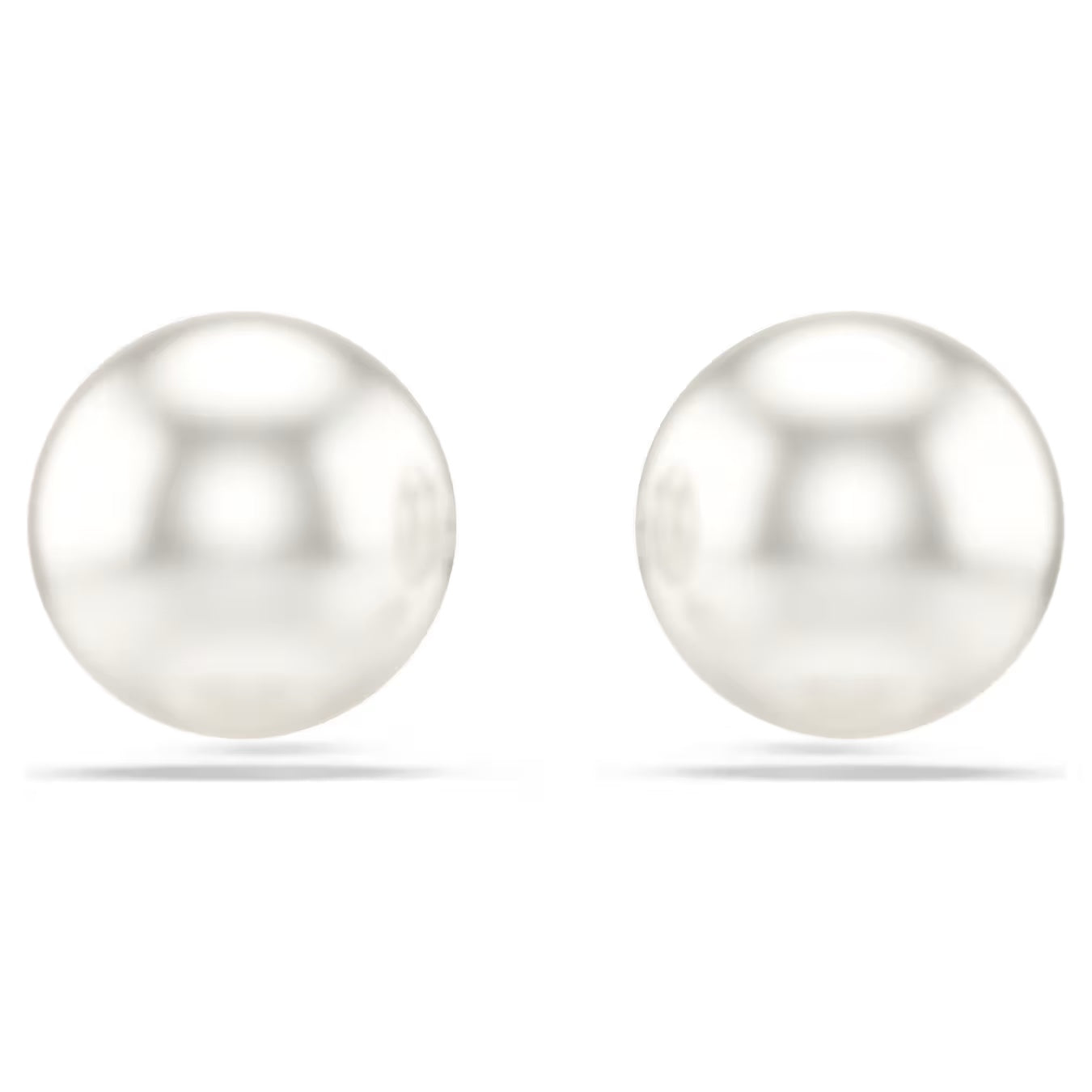 Matrix stud earrings Crystal pearl, White, Rhodium plated 5747752