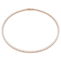 Matrix Tennis Necklace (Round Cut, White, 18K Rose Gold Finish) 5764194
