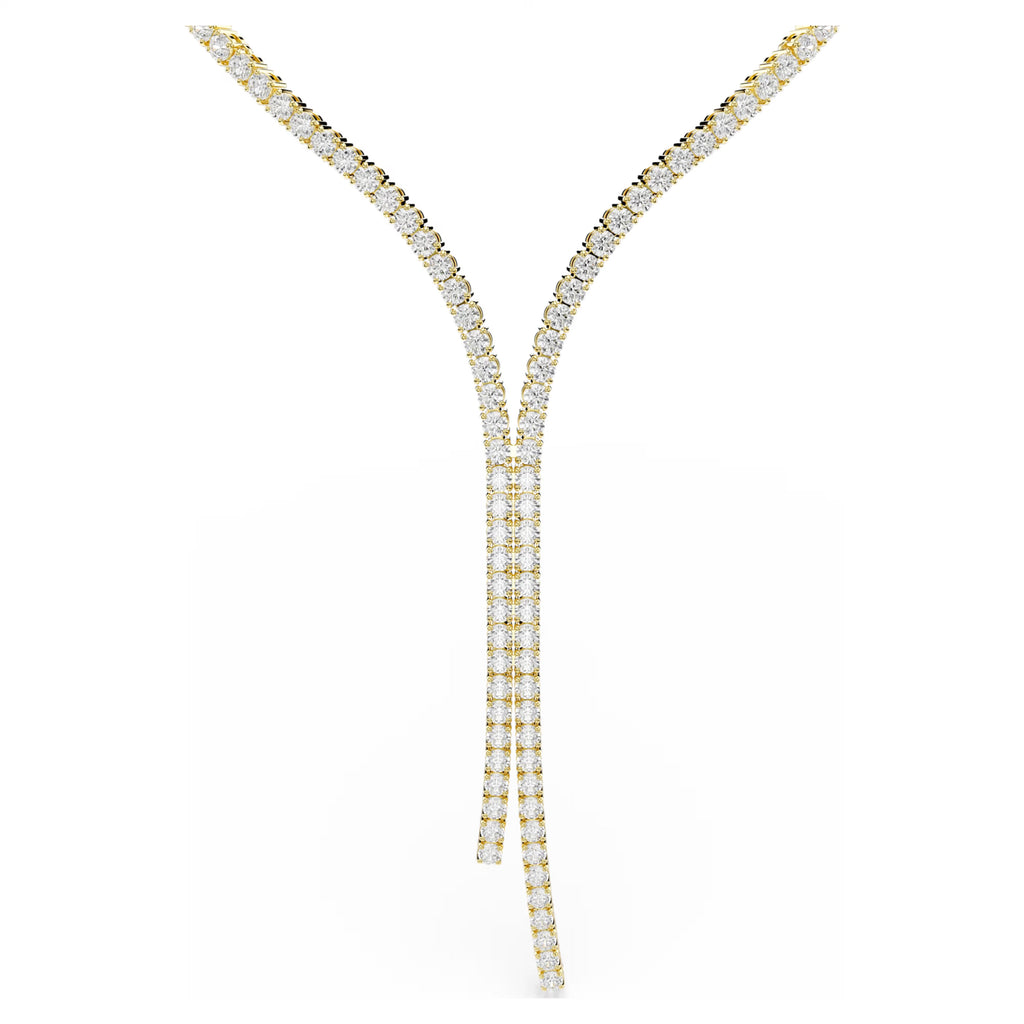 Matrix Y necklace Round cut, White, 18K gold finish 5750601