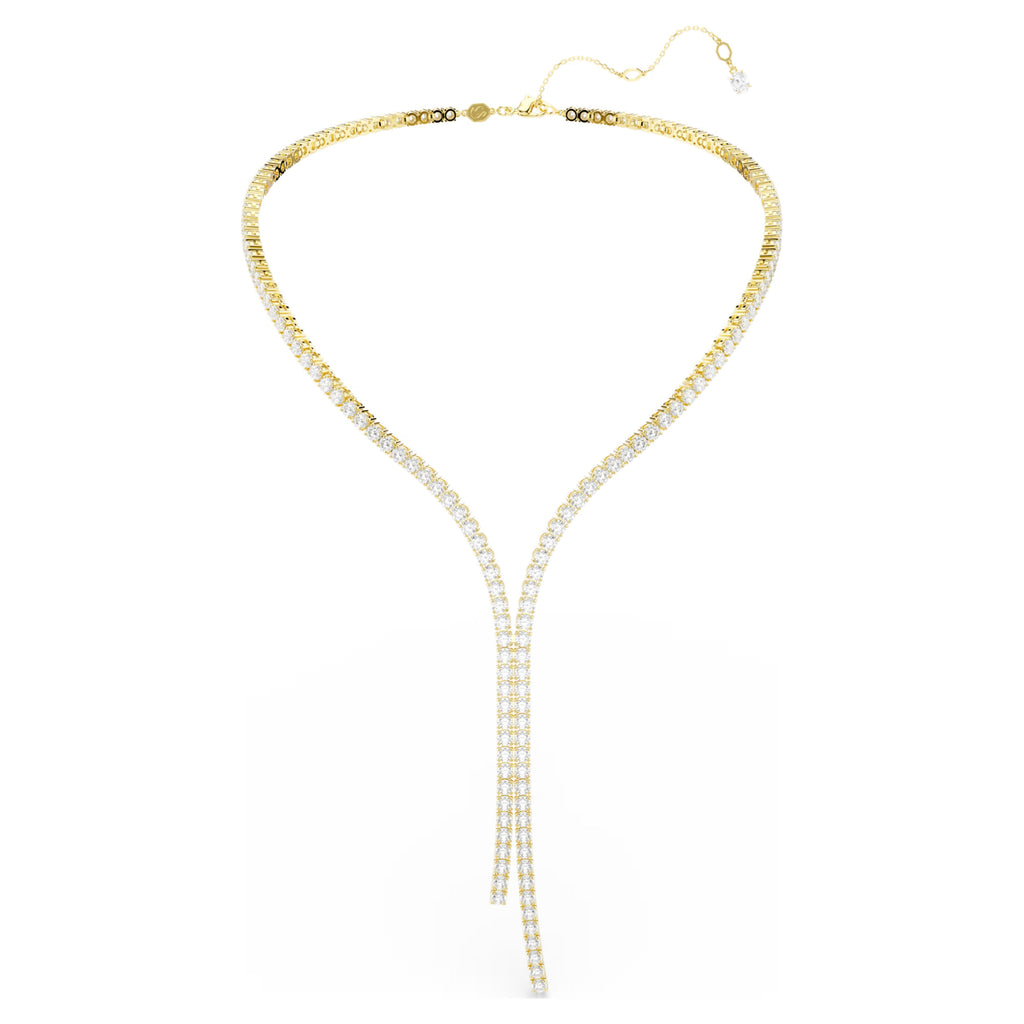 Matrix Y necklace Round cut, White, 18K gold finish 5750601