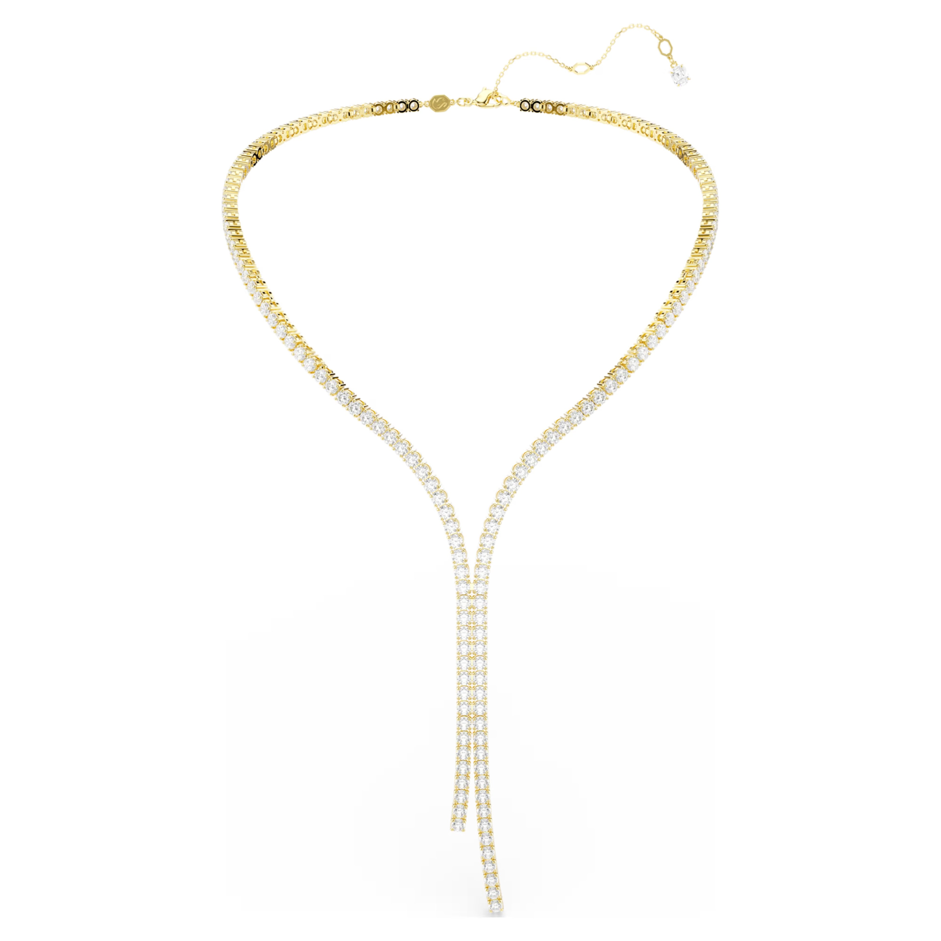 Matrix Y necklace Round cut, White, 18K gold finish 5750601