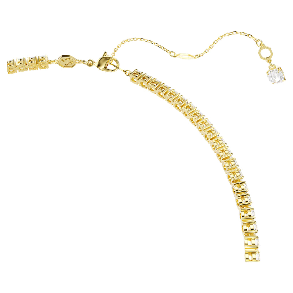 Matrix Y necklace Round cut, White, 18K gold finish 5750601