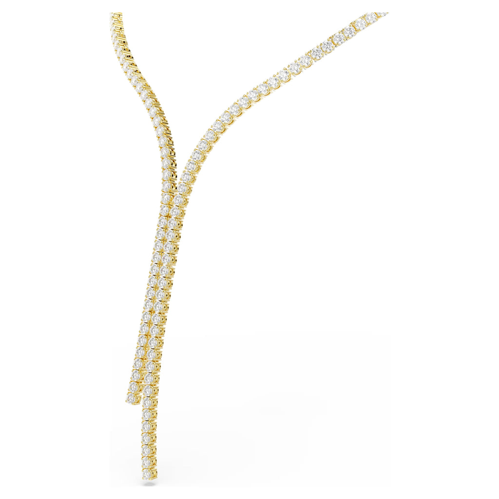 Matrix Y necklace Round cut, White, 18K gold finish 5750601