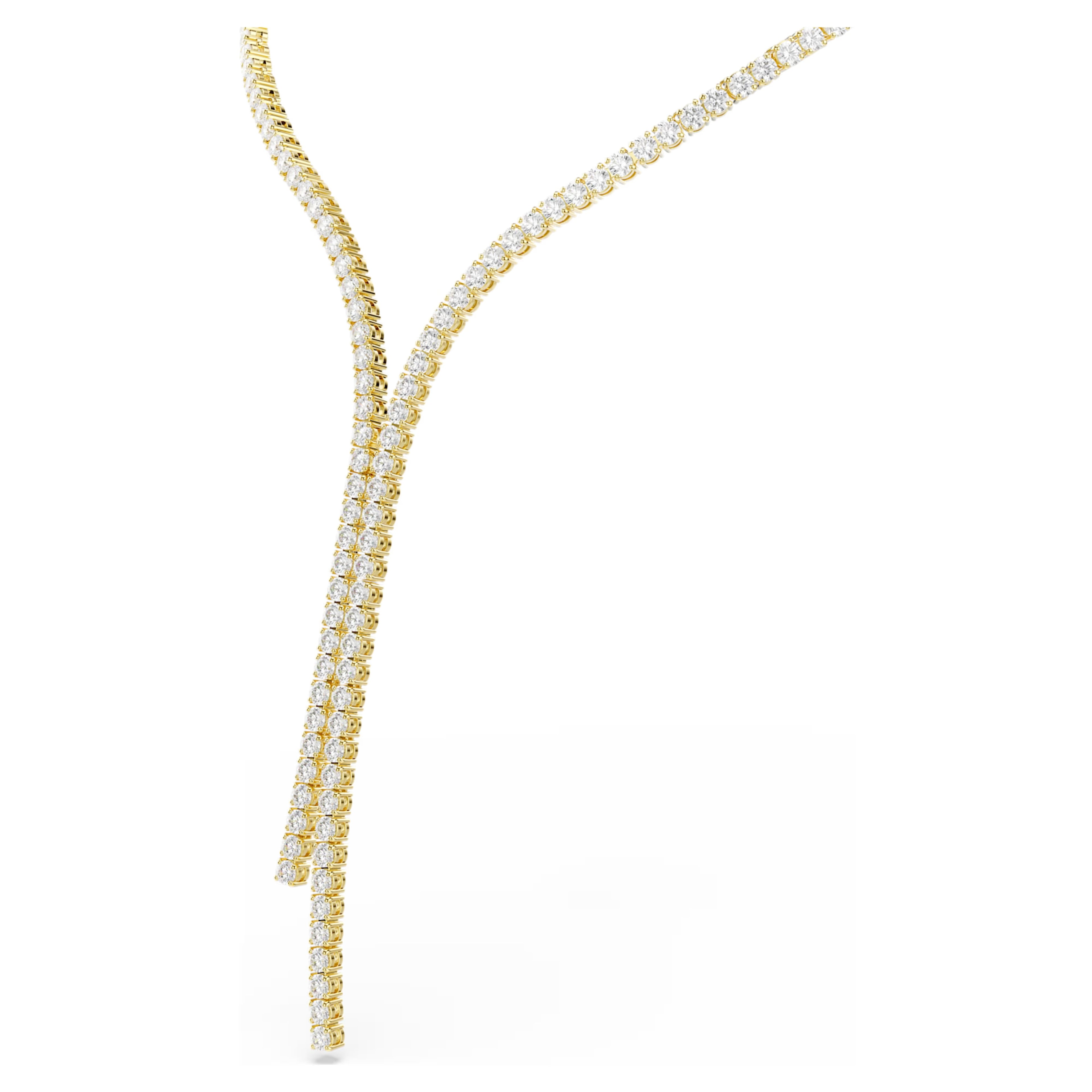 Matrix Y necklace Round cut, White, 18K gold finish 5750601