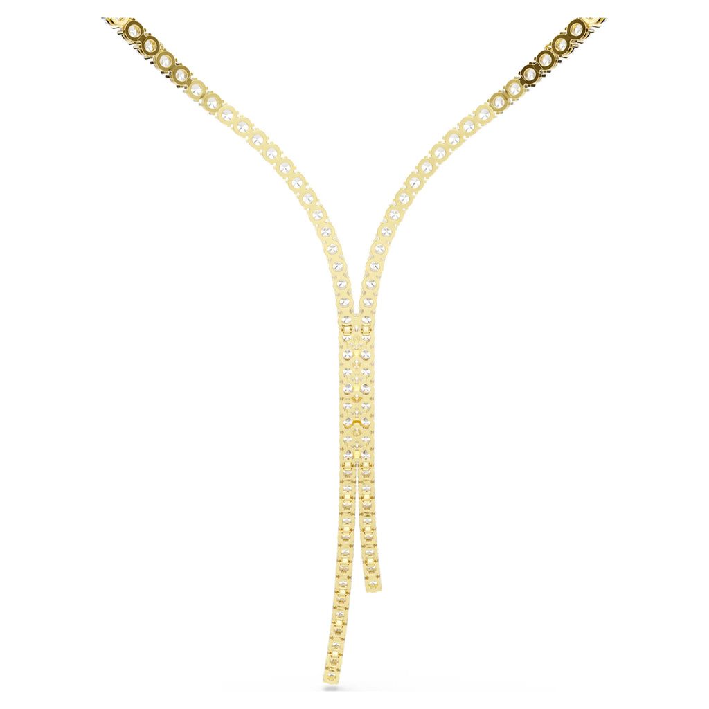 Matrix Y necklace Round cut, White, 18K gold finish 5750601