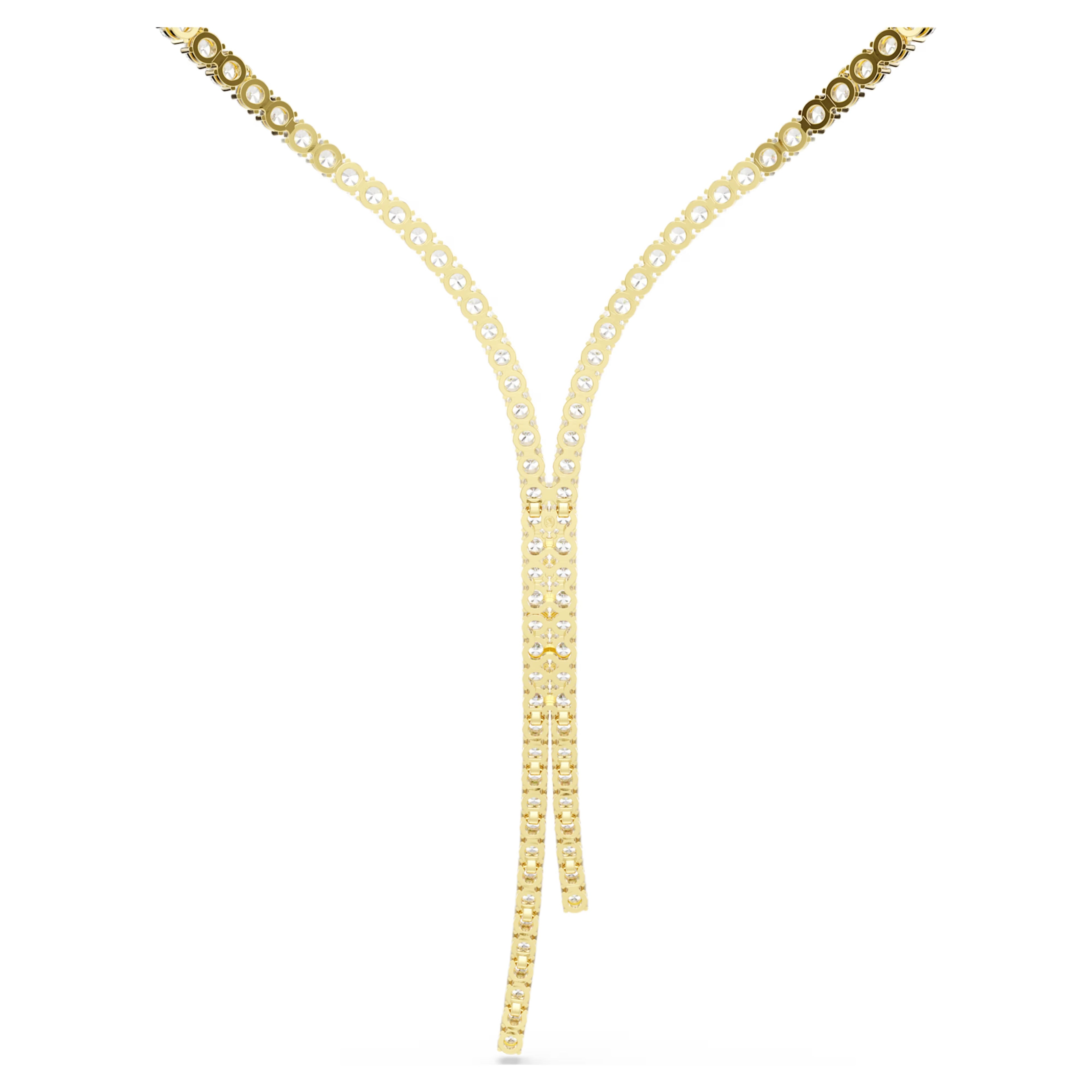 Matrix Y necklace Round cut, White, 18K gold finish 5750601