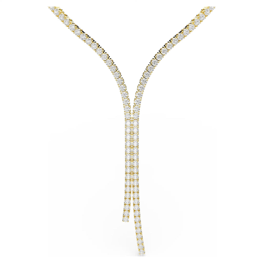 Matrix Y necklace Round cut, White, 18K gold finish 5750601