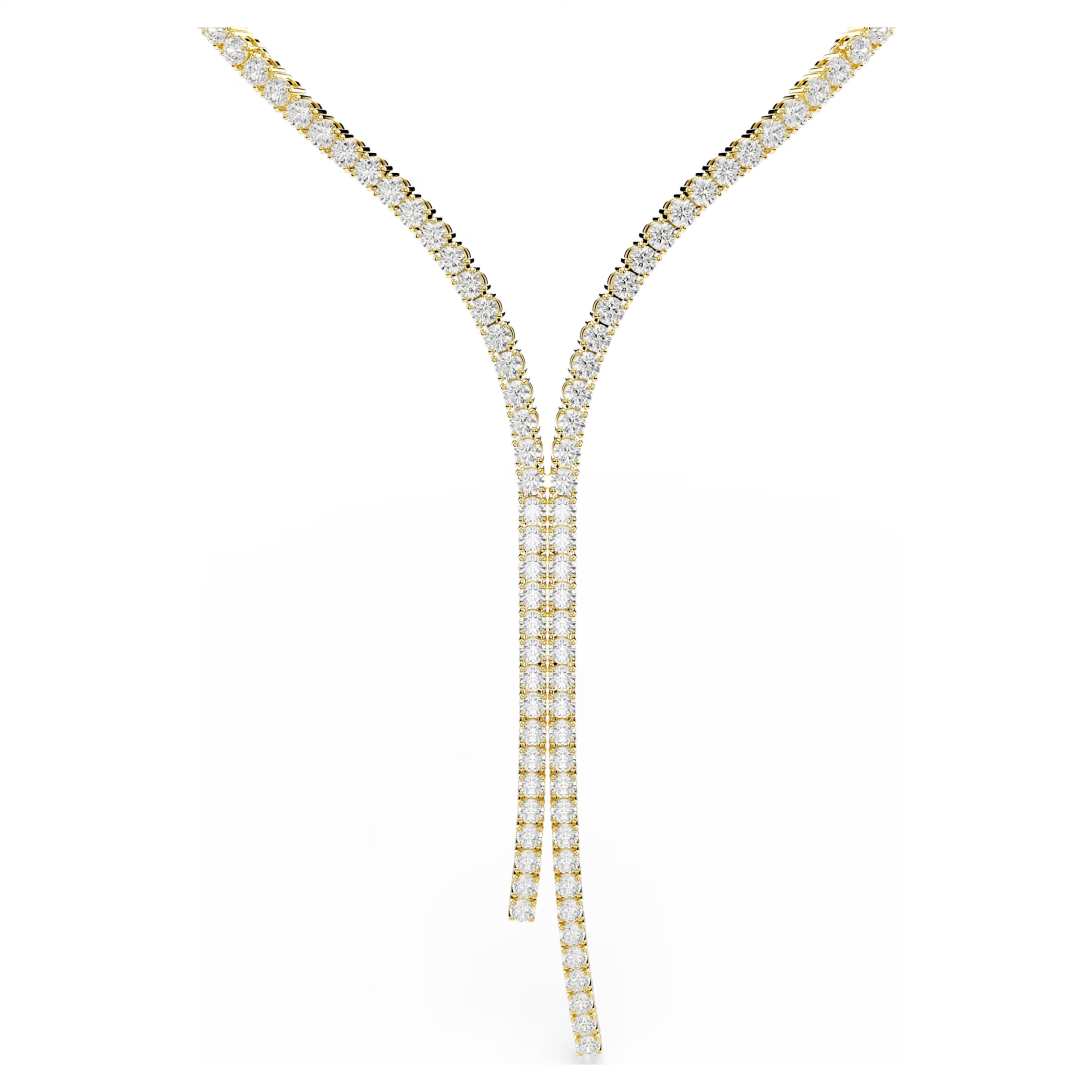 Matrix Y necklace Round cut, White, 18K gold finish 5750601