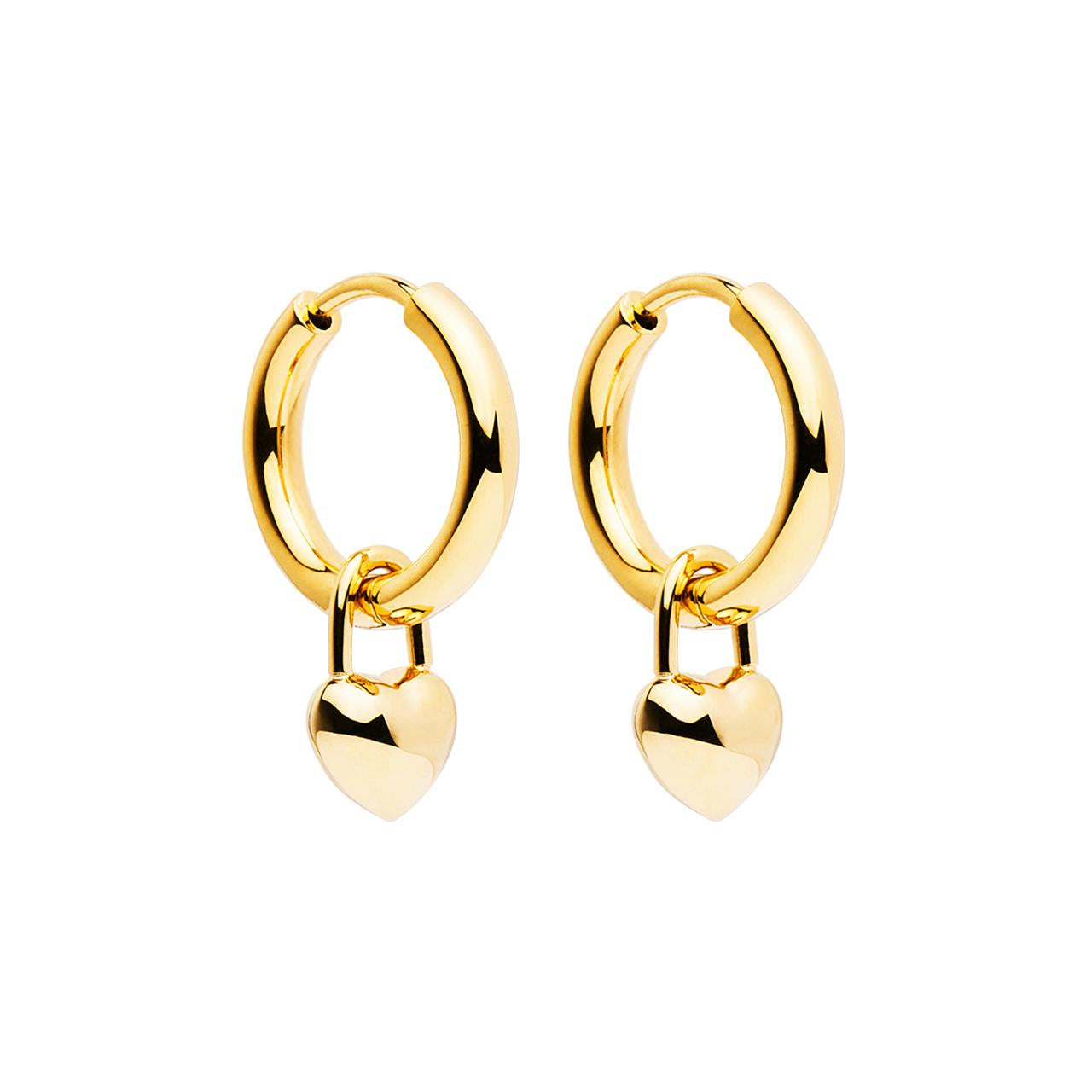 Amore Yellow Gold Hoop Earrings e7127