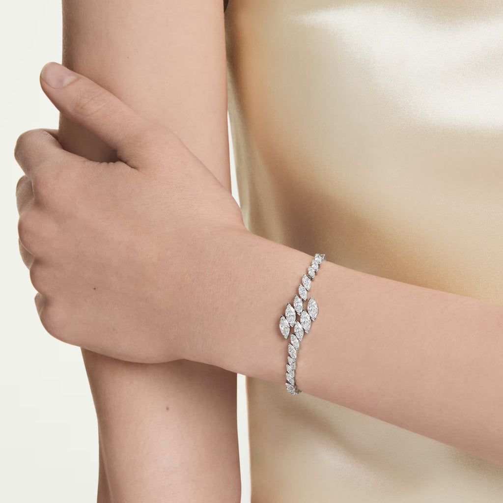 Mesmera Marquise Cut Bracelet (White, Rhodium Plated) 5748014