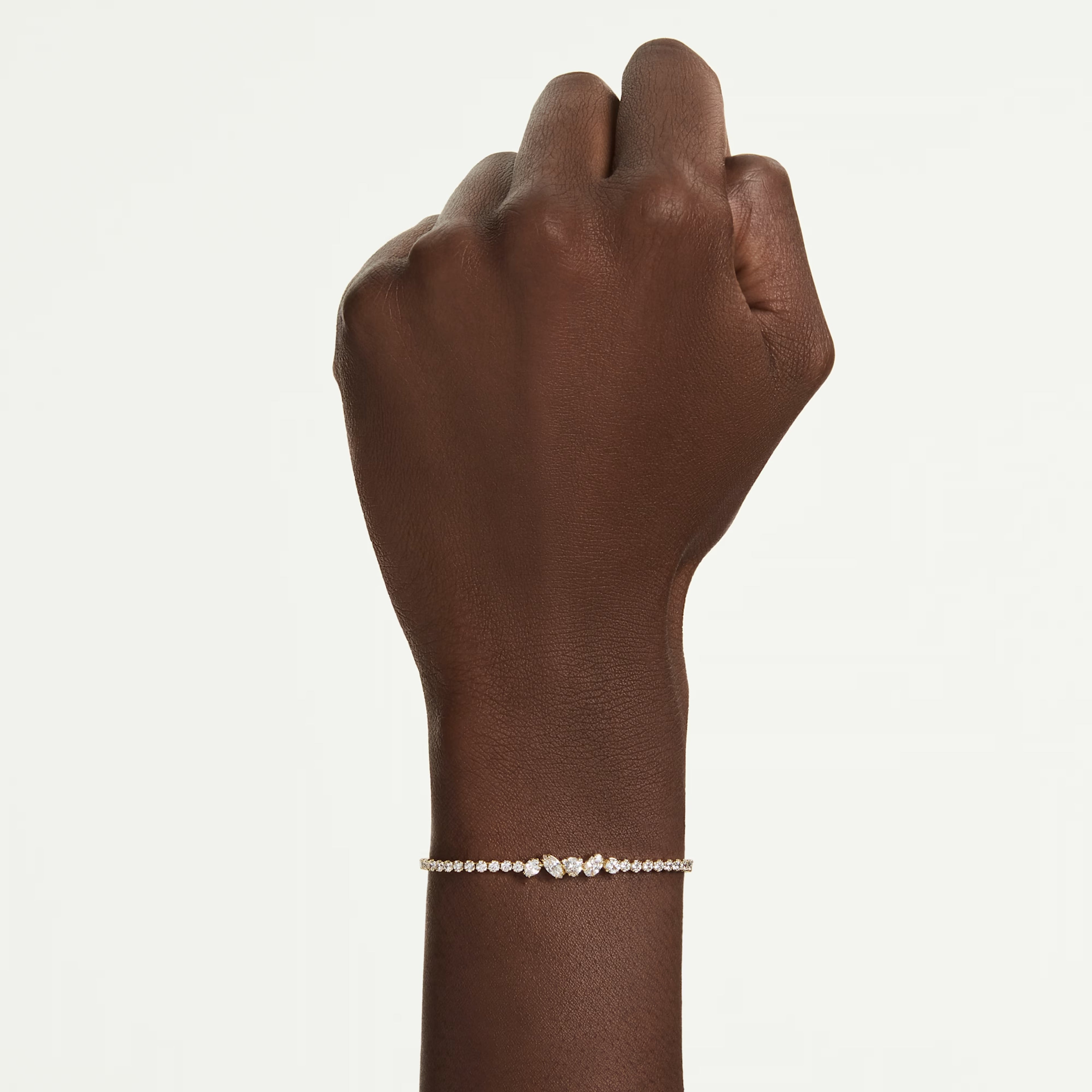 Mesmera Bracelet (Mixed Cuts, White, 18K Gold Finish) 5747939