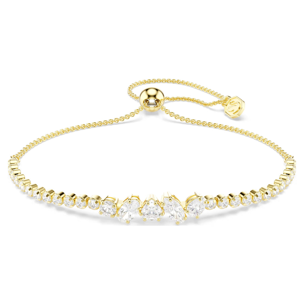 Mesmera Bracelet (Mixed Cuts, White, 18K Gold Finish) 5747939