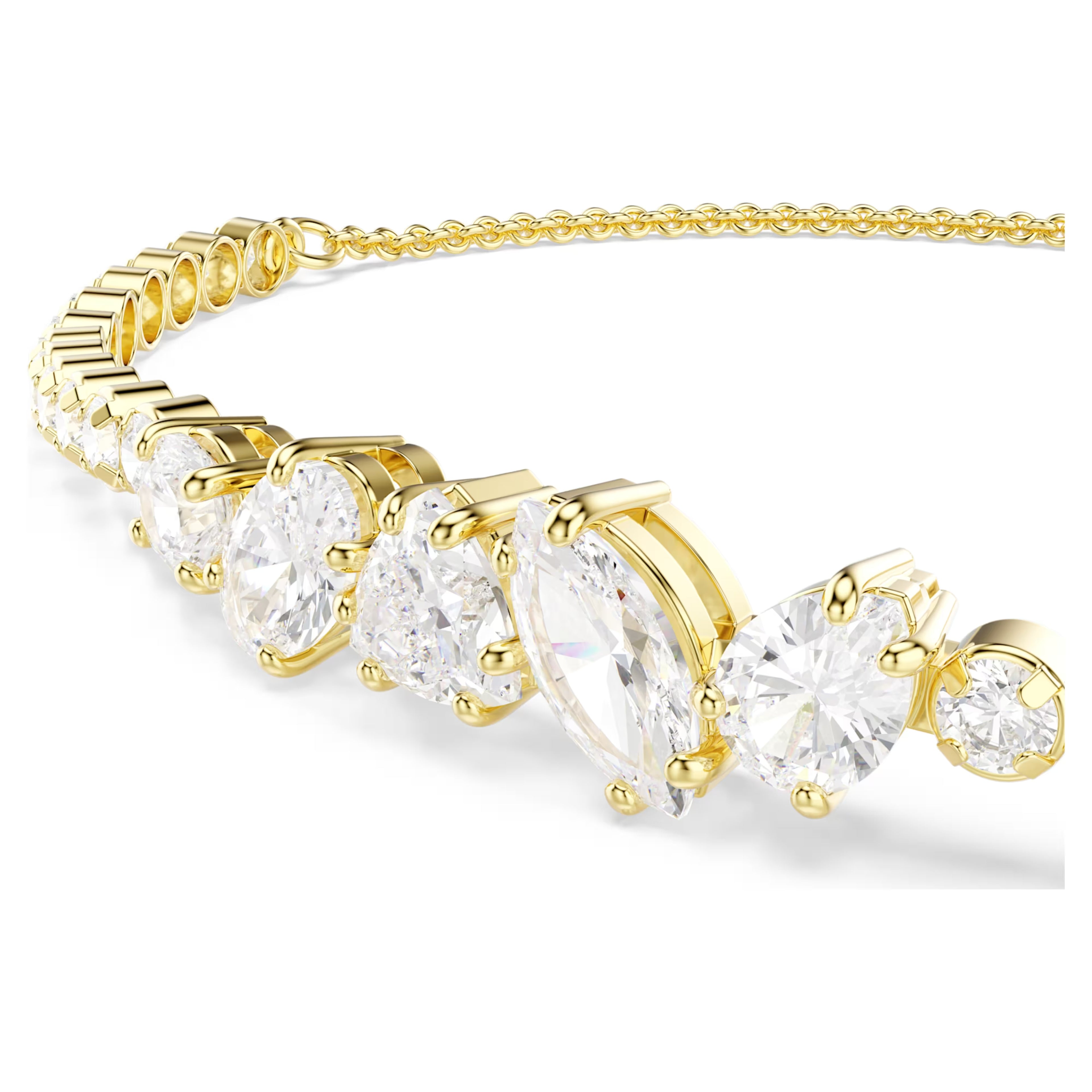 Mesmera Bracelet (Mixed Cuts, White, 18K Gold Finish) 5747939