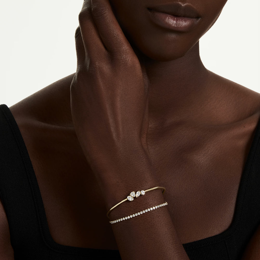 Mesmera bracelet Mixed cuts, White, 18K gold finish 5747953