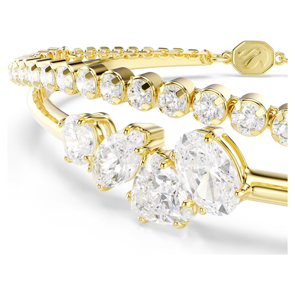 Mesmera bracelet Mixed cuts, White, 18K gold finish 5747953
