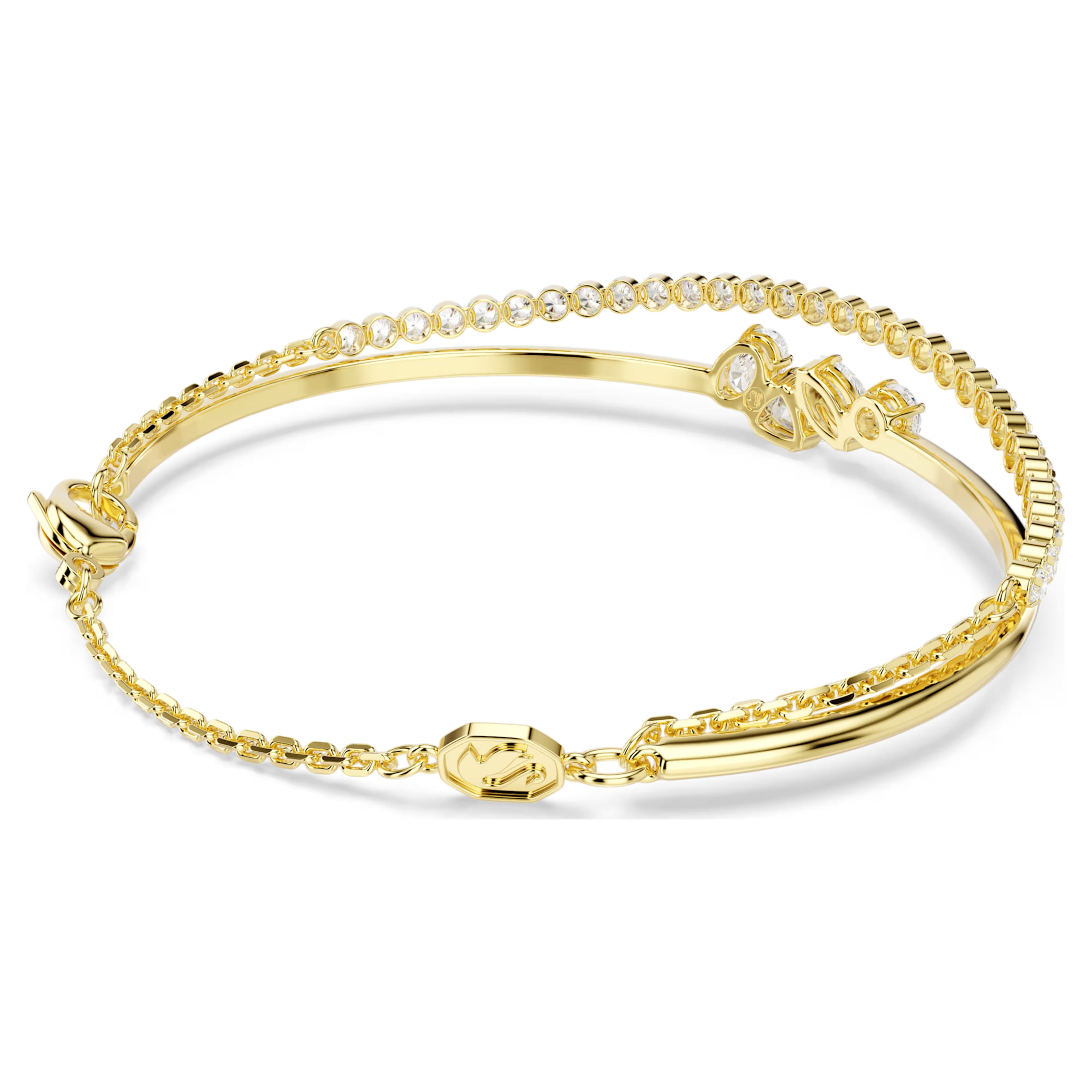 Mesmera bracelet Mixed cuts, White, 18K gold finish 5747953