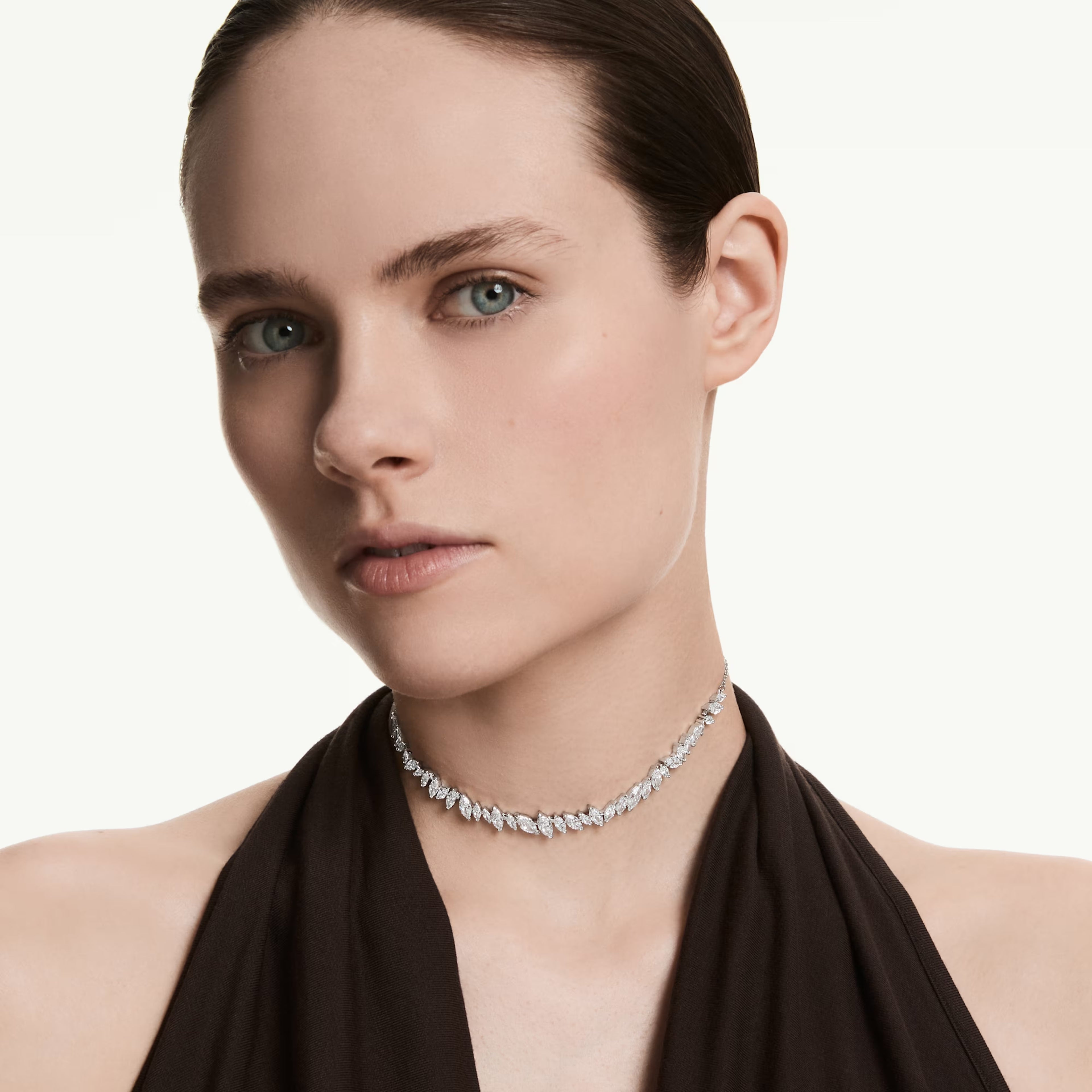 Mesmera choker Marquise cut, White, Rhodium plated 5755905