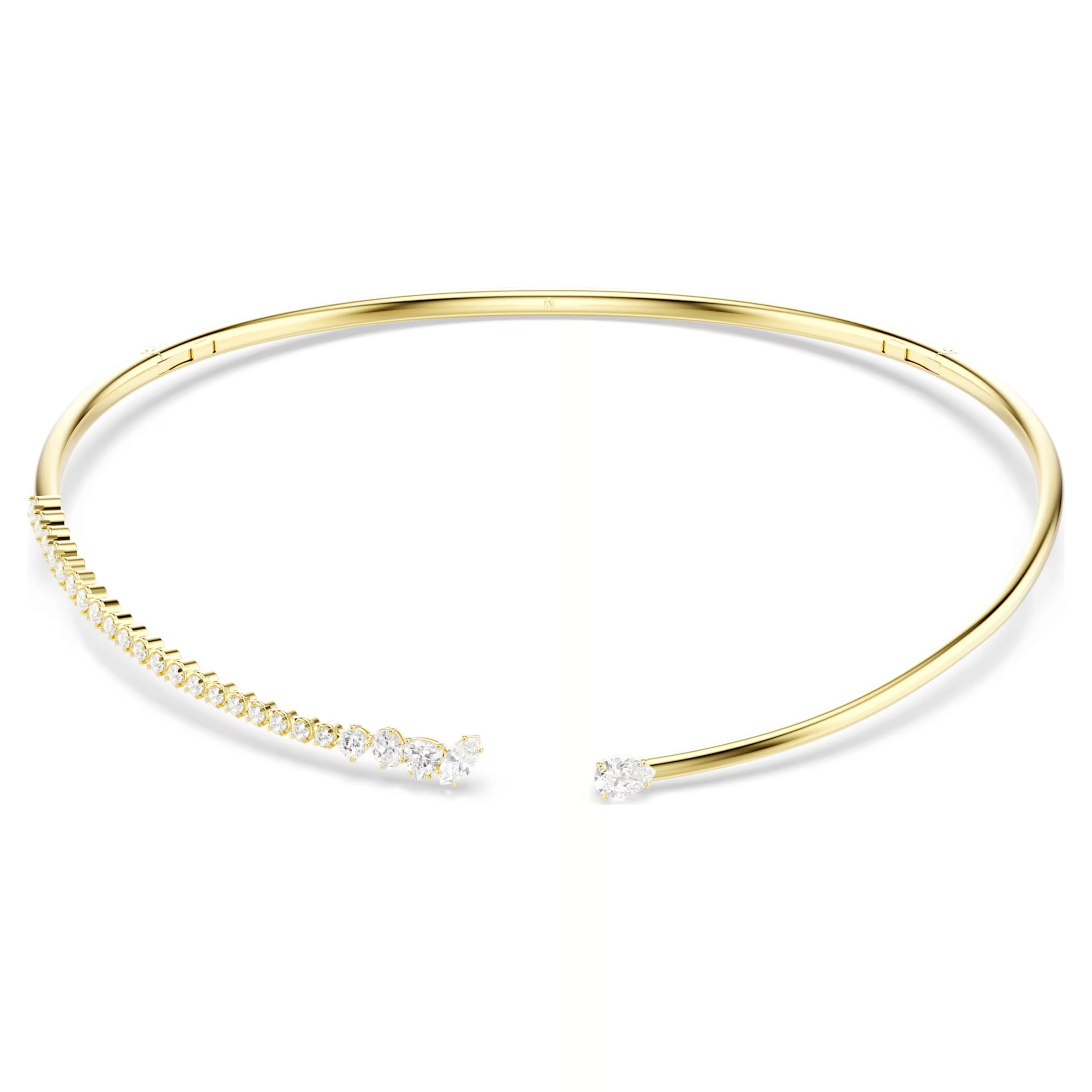Mesmera choker Mixed cuts, White, 18K gold finish, Size M 5765320