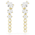 Mesmera Drop Earrings (Mixed Cuts, White, 18K Gold Finish) 5747936