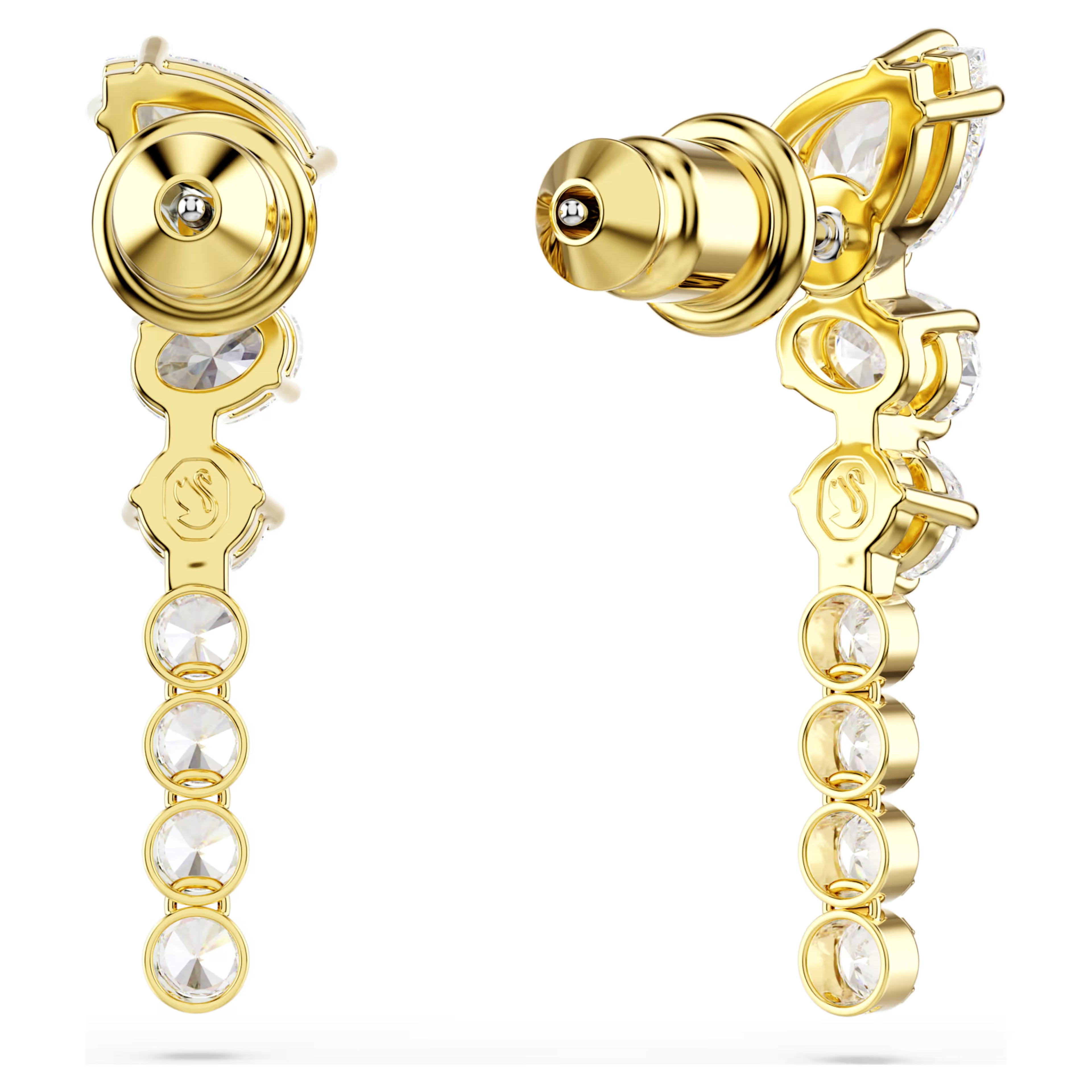 Mesmera Drop Earrings (Mixed Cuts, White, 18K Gold Finish) 5747936