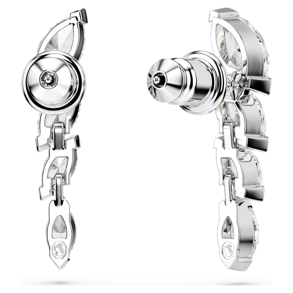 Mesmera Short Drop Earrings (Marquise Cut, White, Rhodium Plated) 5748007