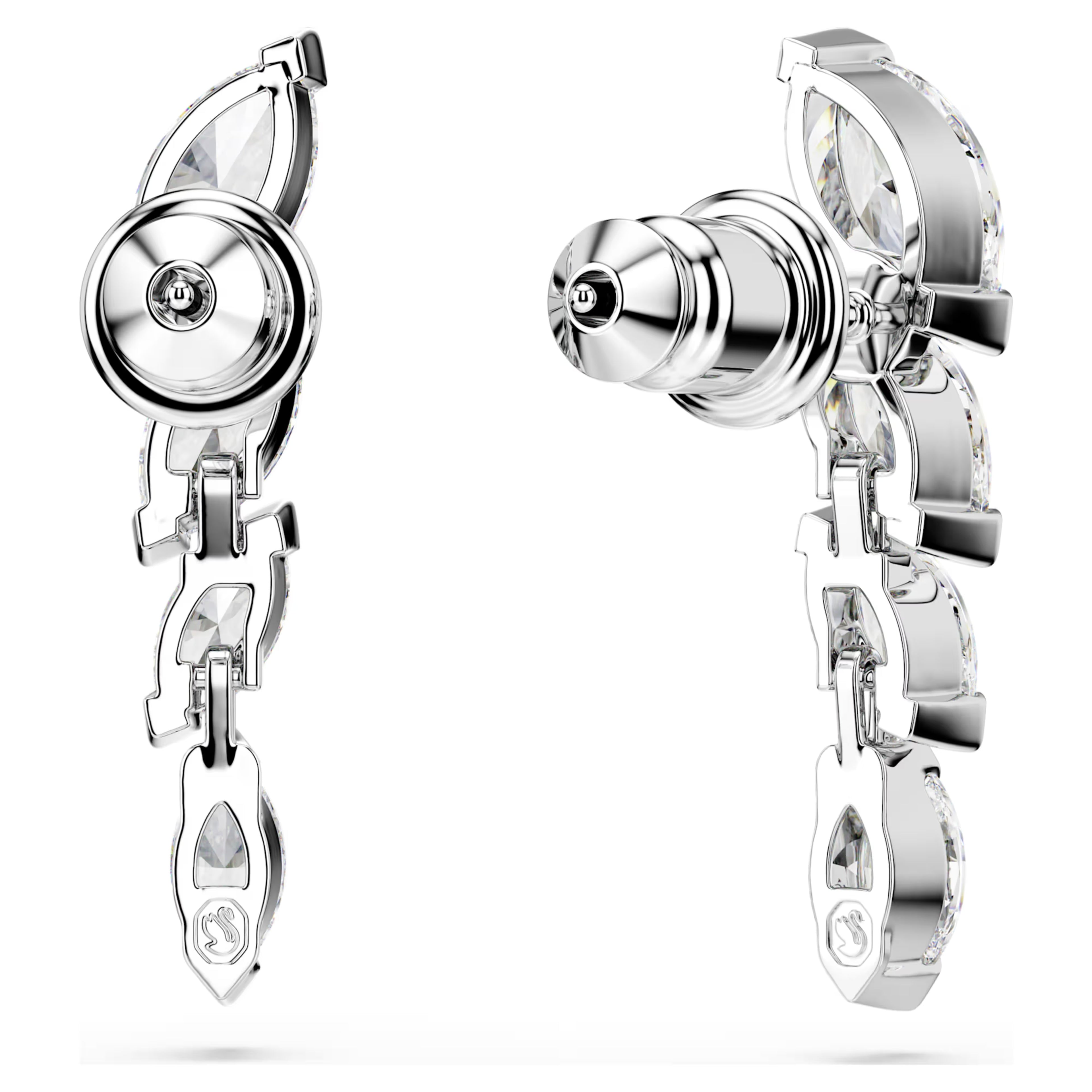 Mesmera Short Drop Earrings (Marquise Cut, White, Rhodium Plated) 5748007