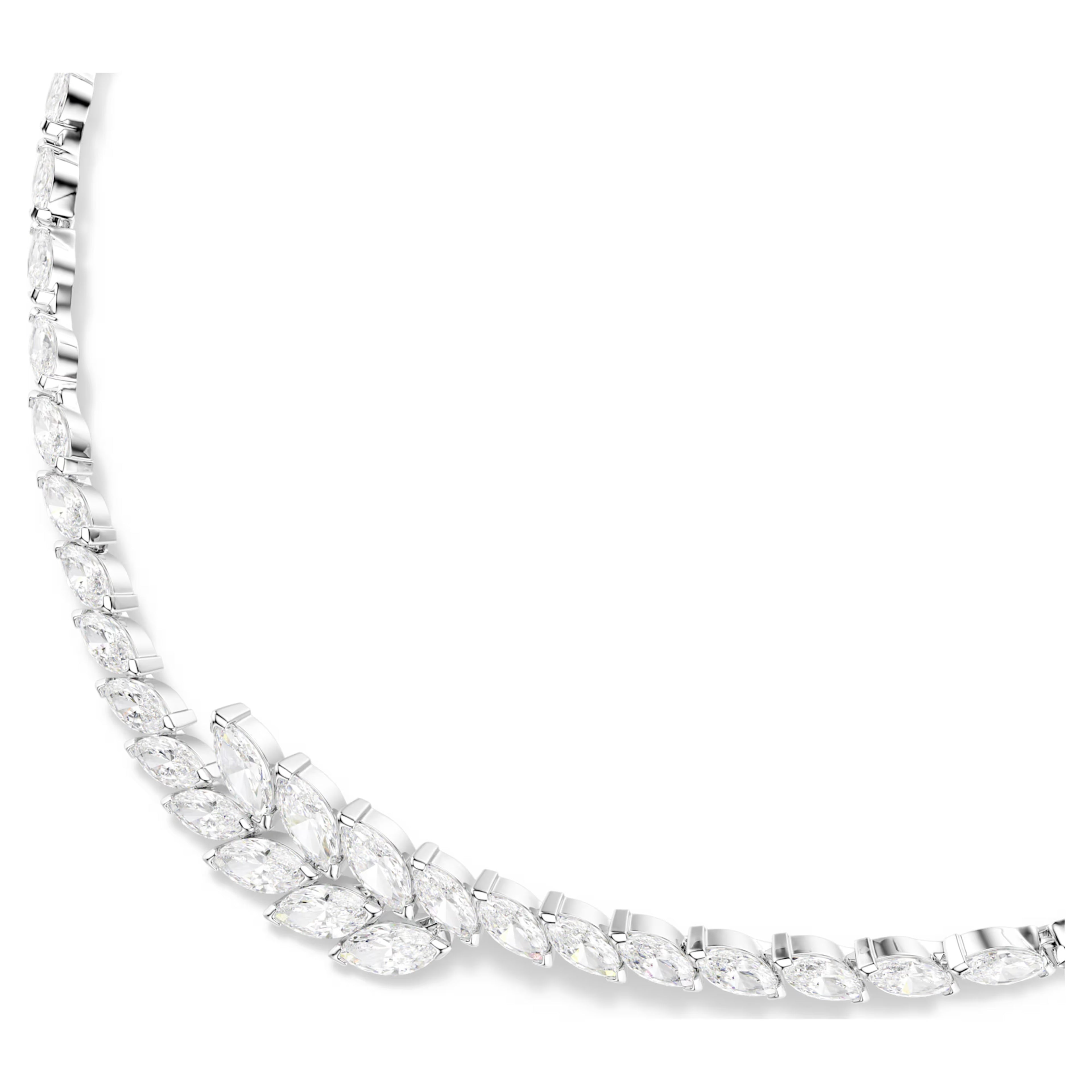 Mesmera Overlapping Necklace (Marquise Cut, White, Rhodium Plated) 5748004