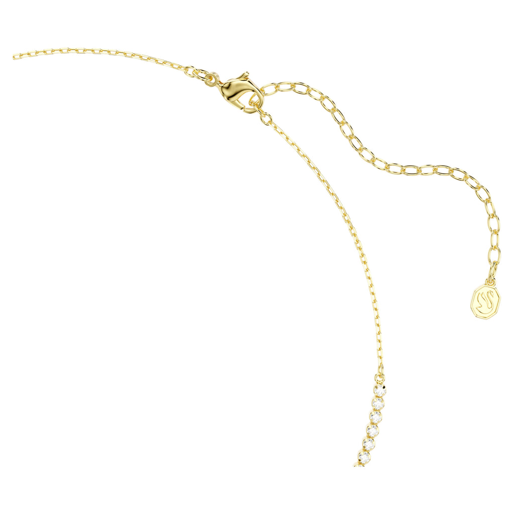 Mesmera V-Shaped Necklace (Mixed Cuts, White, 18K Gold Finish) 5747931