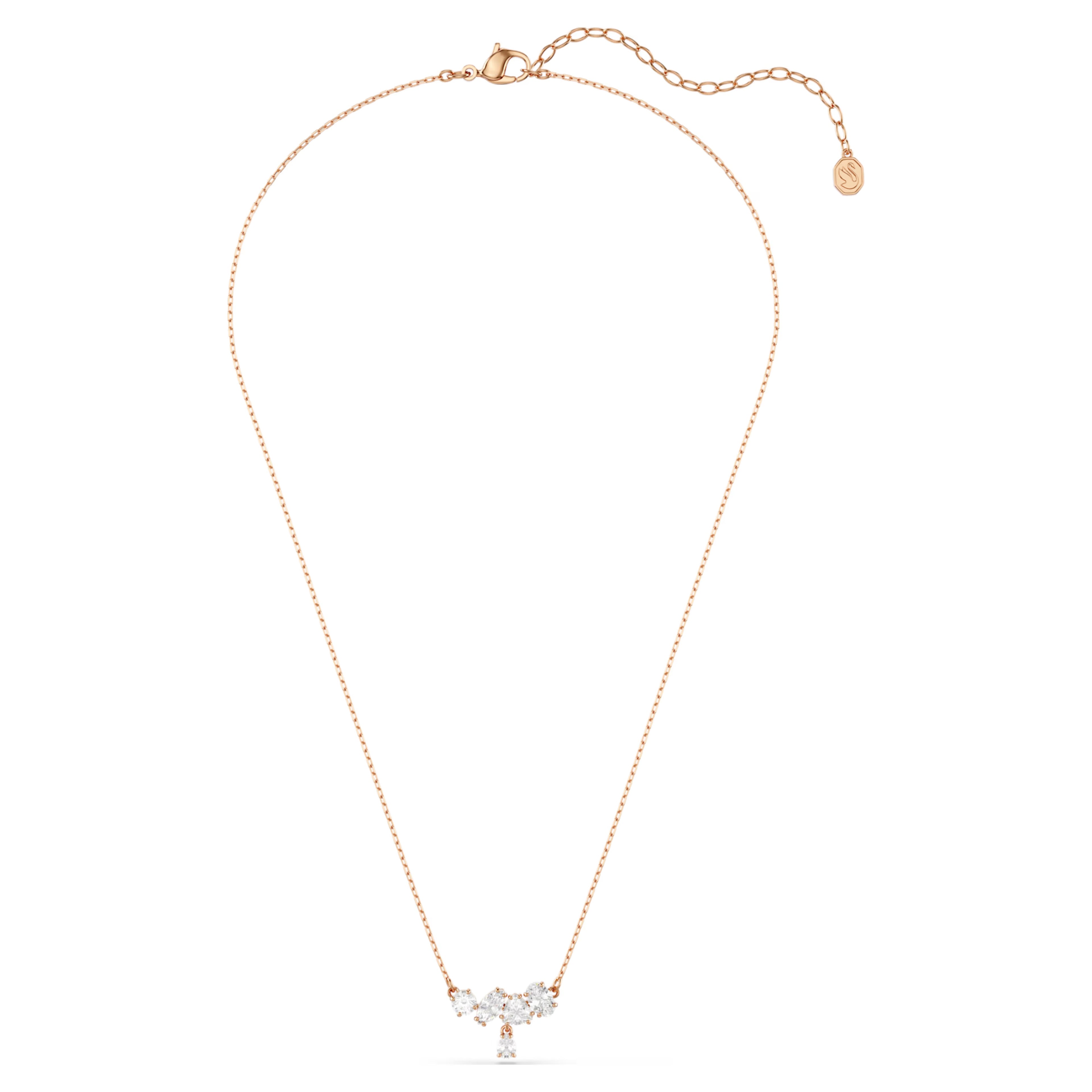 Mesmera Necklace (Mixed Cuts, White, 18K Rose Gold Finish) 5747996