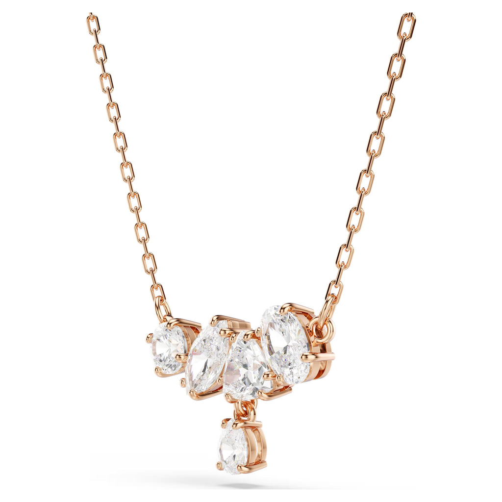 Mesmera Necklace (Mixed Cuts, White, 18K Rose Gold Finish) 5747996
