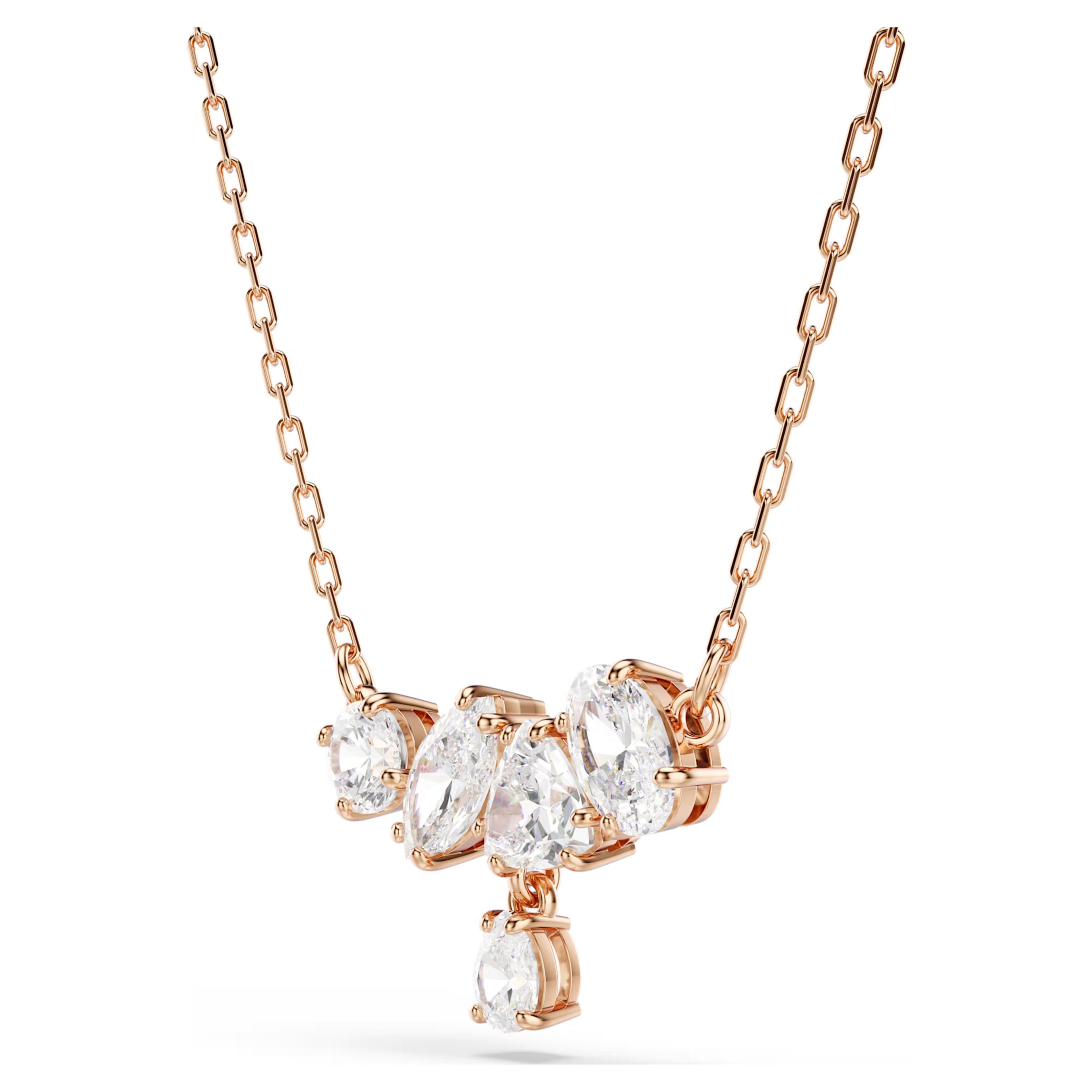 Mesmera Necklace (Mixed Cuts, White, 18K Rose Gold Finish) 5747996