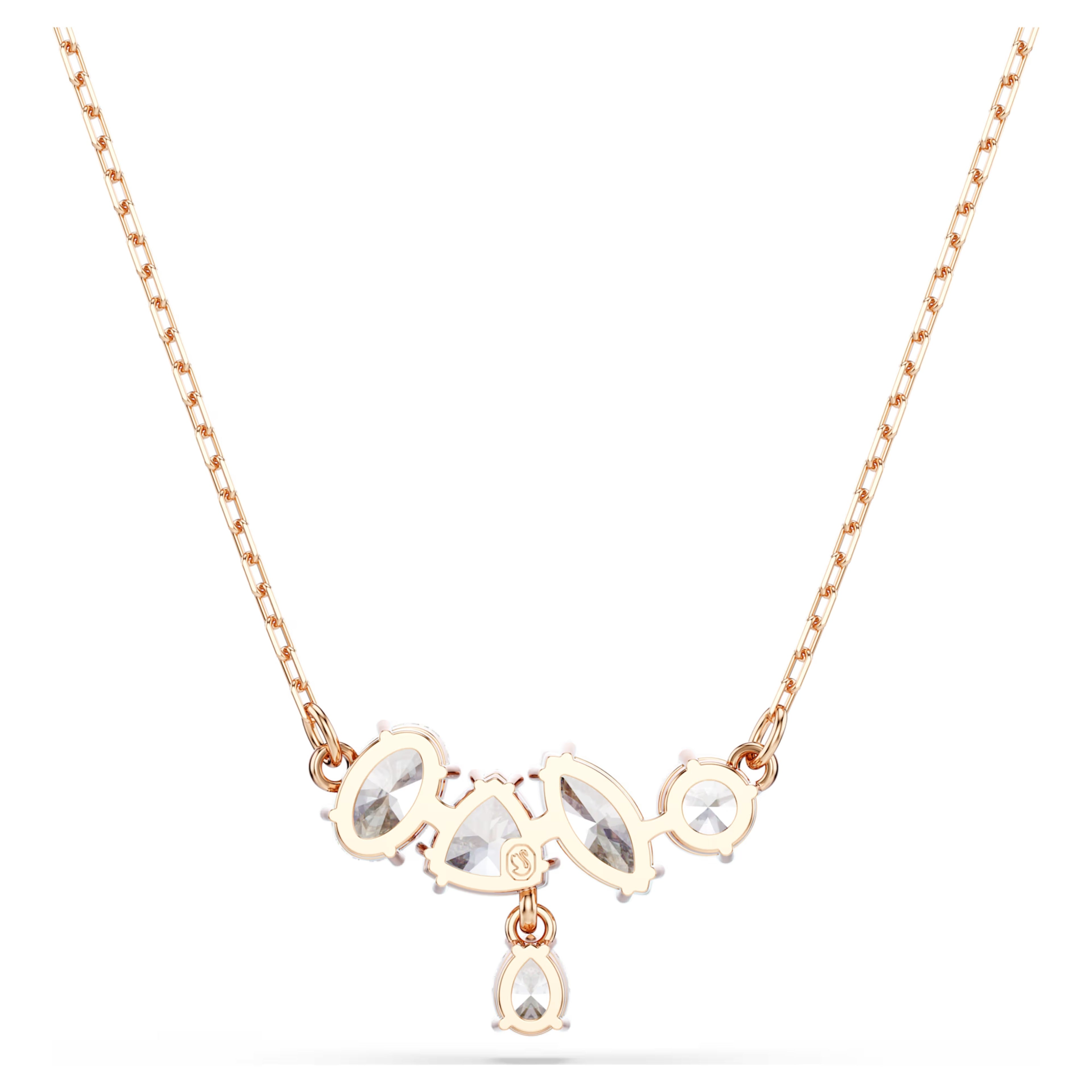 Mesmera Necklace (Mixed Cuts, White, 18K Rose Gold Finish) 5747996