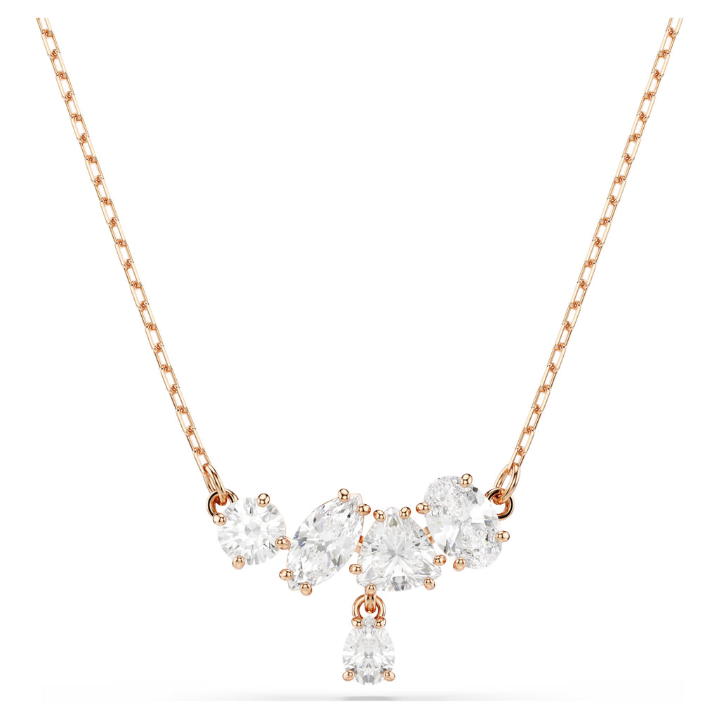 Mesmera Necklace (Mixed Cuts, White, 18K Rose Gold Finish) 5747996
