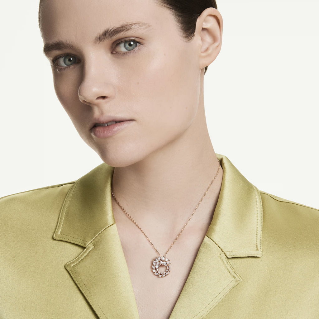 Mesmera pendant Marquise cut, White, 18K rose gold finish 5764188