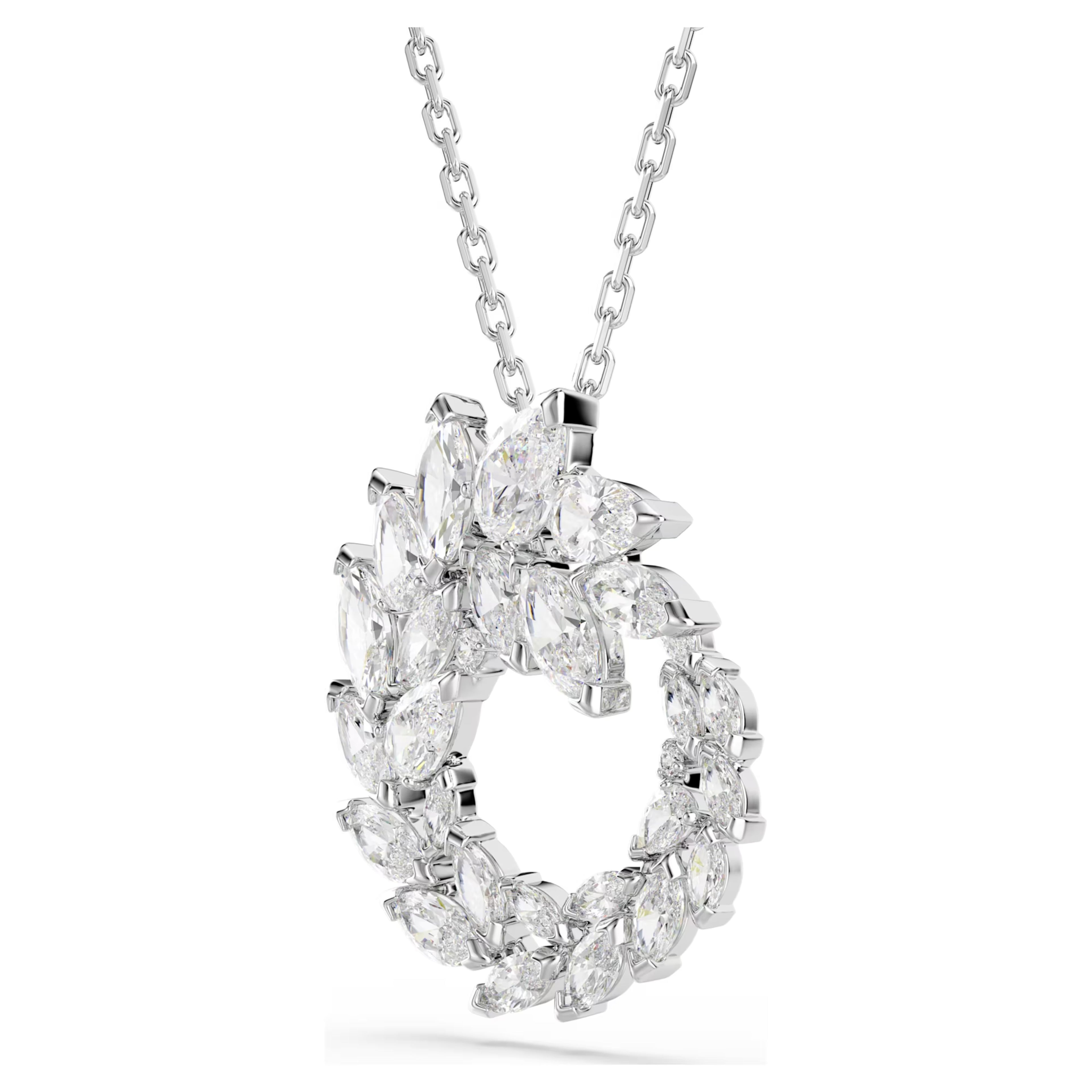 Mesmera pendant Marquise cut, White, Rhodium plated 5759837