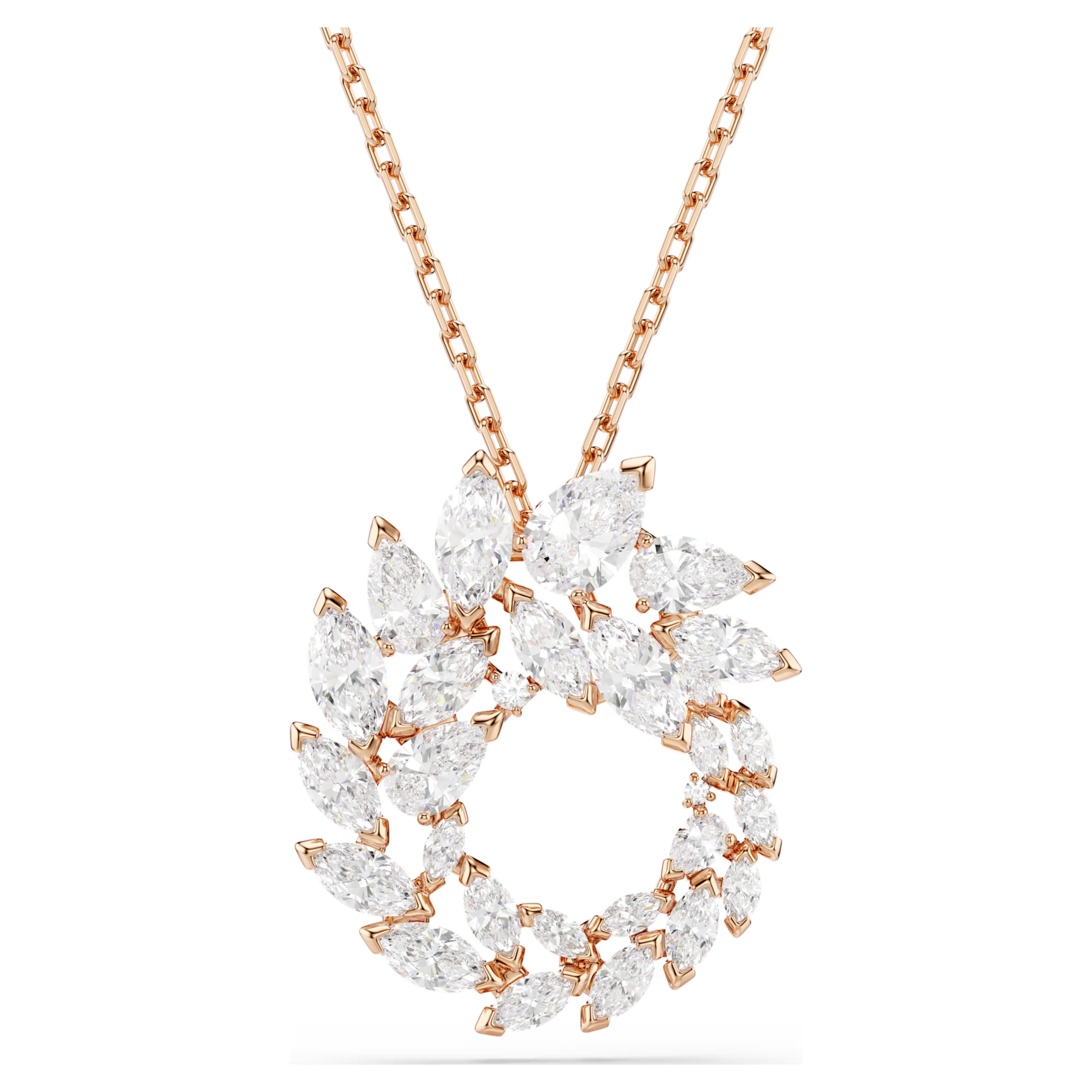 Mesmera pendant Marquise cut, White, 18K rose gold finish 5764188