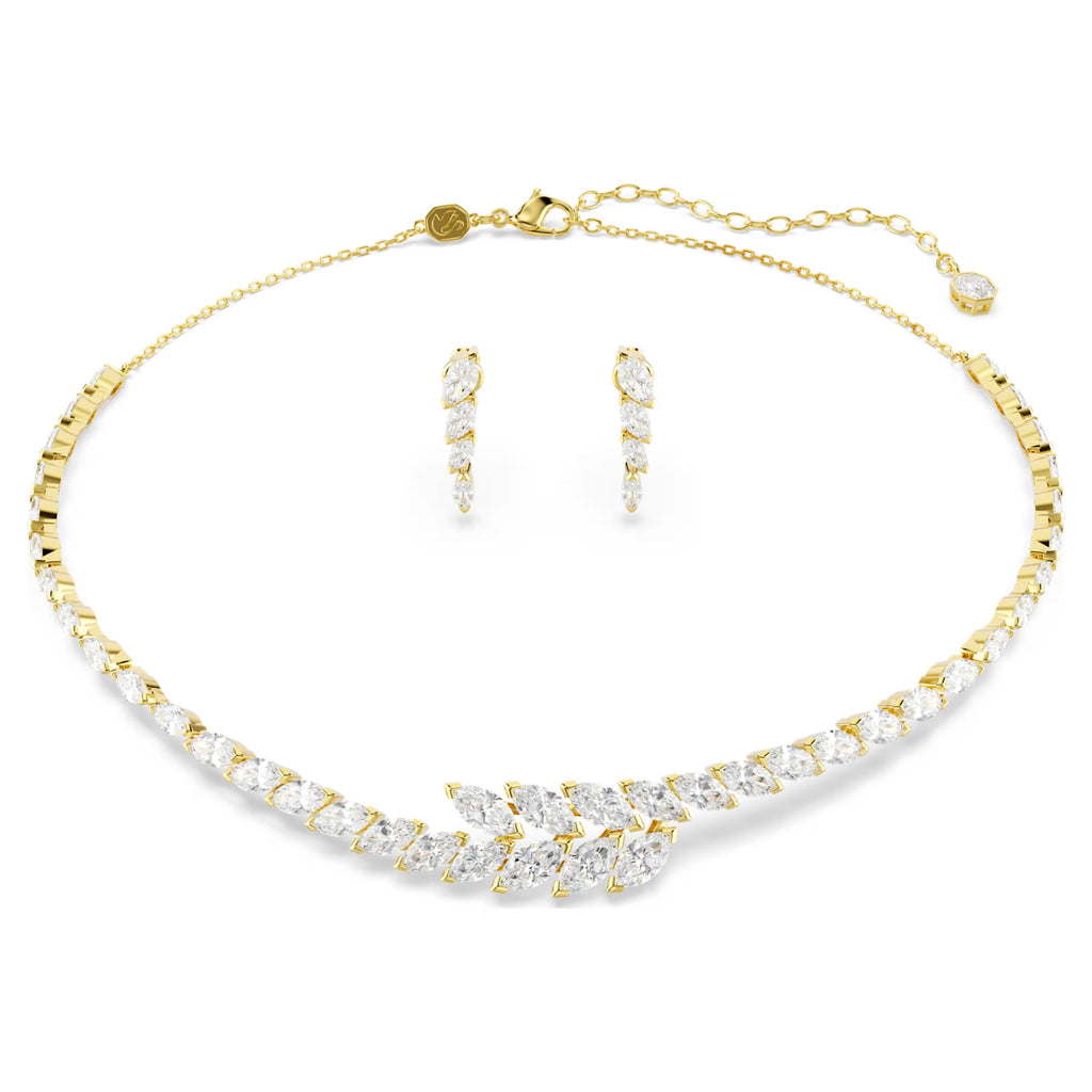 Mesmera set Set (2), Marquise cut, White, 18K gold finish 5764868