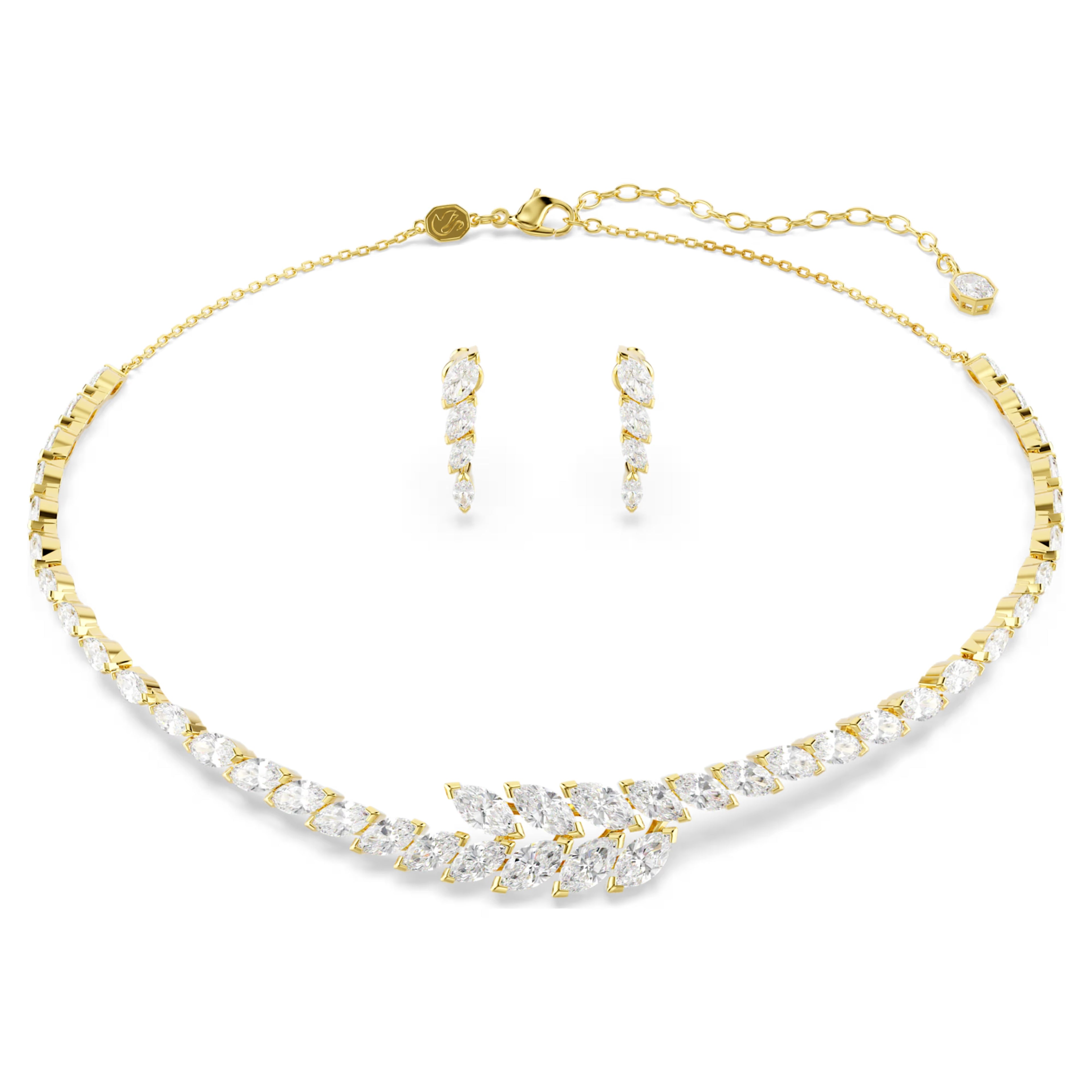 Mesmera set Set (2), Marquise cut, White, 18K gold finish 5764868