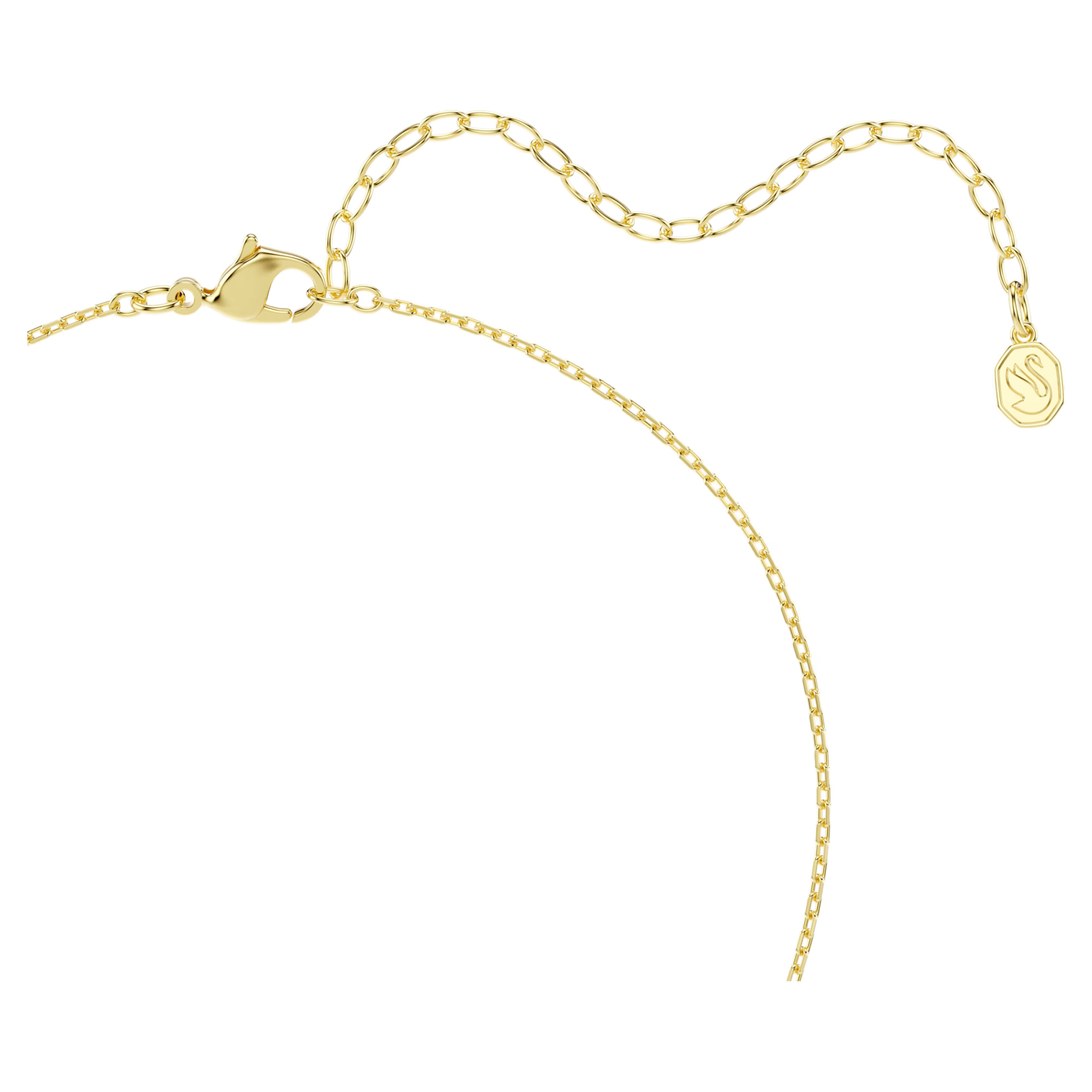 Mesmera Y Necklace (Mixed Cuts, White, 18K Gold Finish). 5747997
