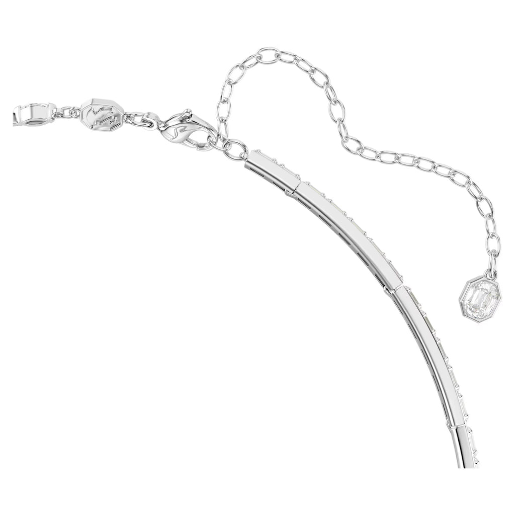 Mesmera Y necklace Mixed cuts, White, Rhodium plated 5748652