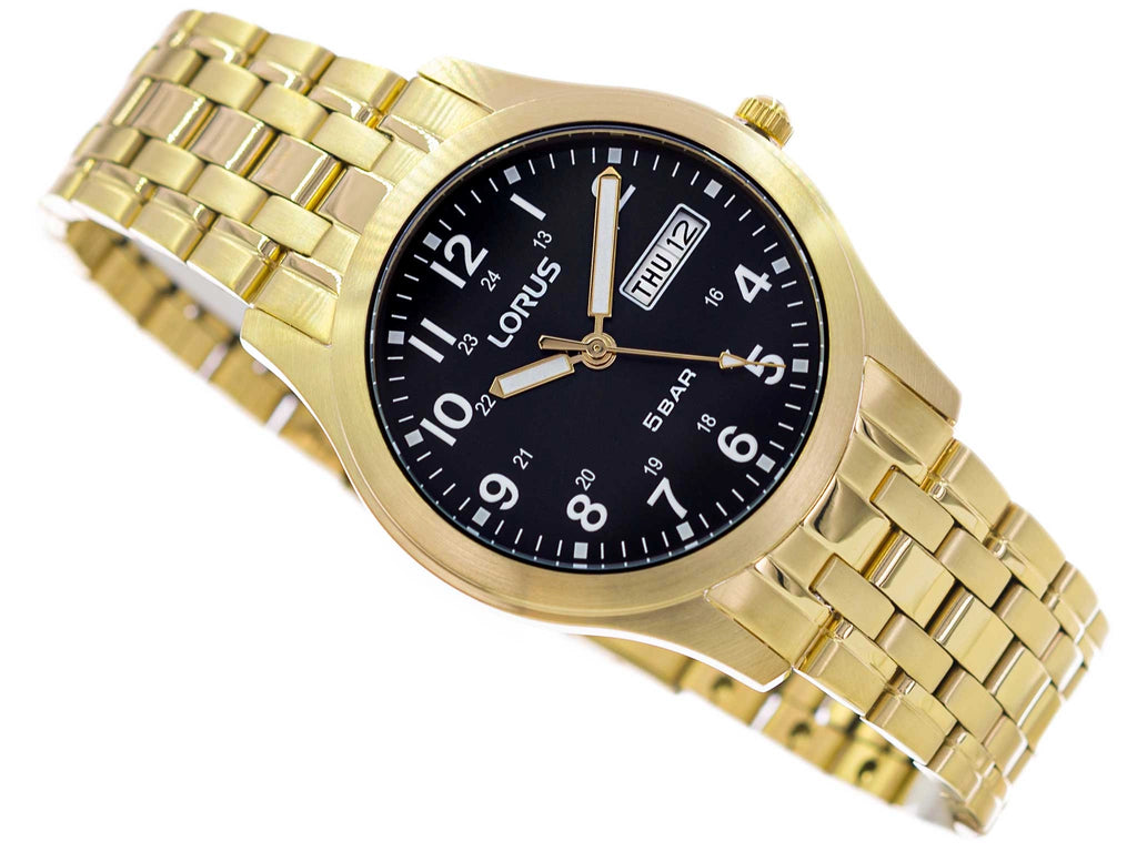 Lorus Men's Gold Day & Date 50M W/R Watch