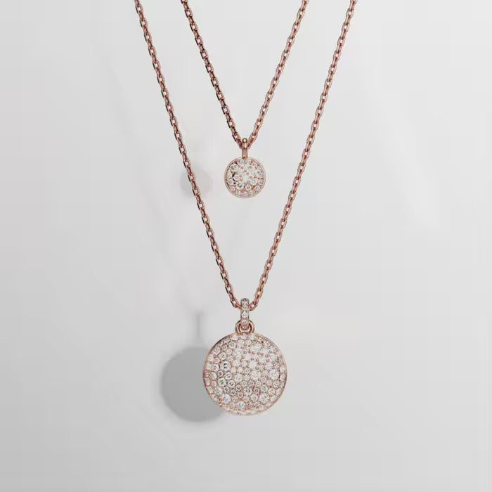 Sublima layered pendant White, 18k rose gold finish 5683449