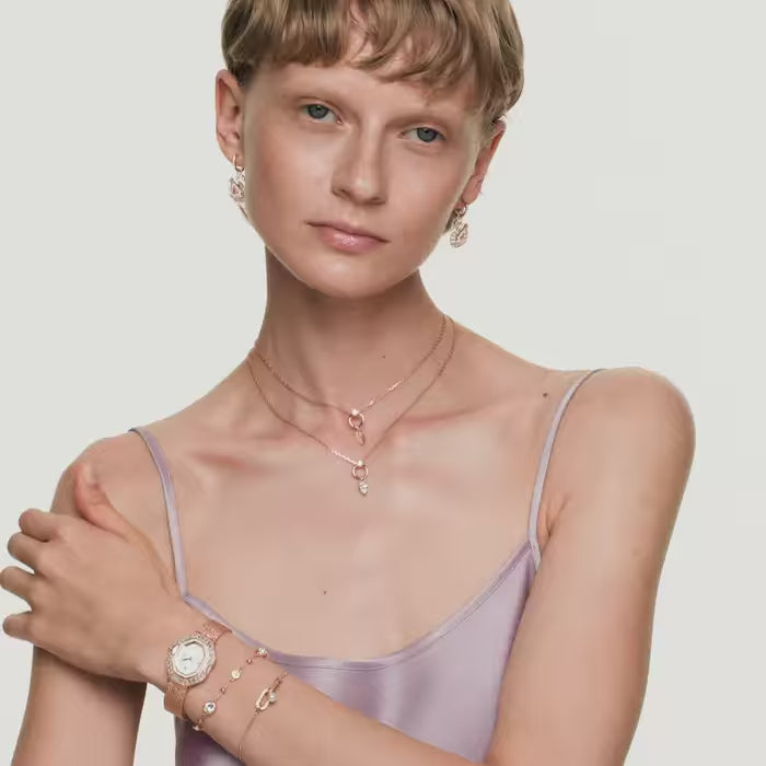 Constella bracelet Crystal pearl, Round cut, White, Rose gold-tone plated 5728588