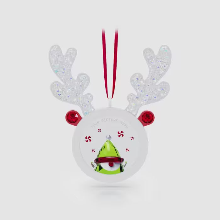 Holiday Cheers Reindeer Picture Frame Ornament Red Crystal 5596391