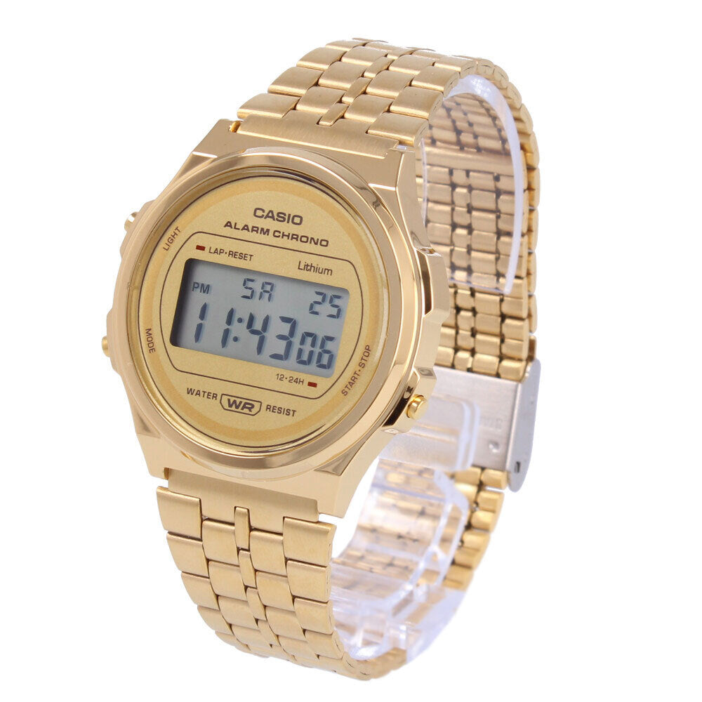 Casio Vintage Digital Round, Gold Tone S/Steel A171WEG-9A