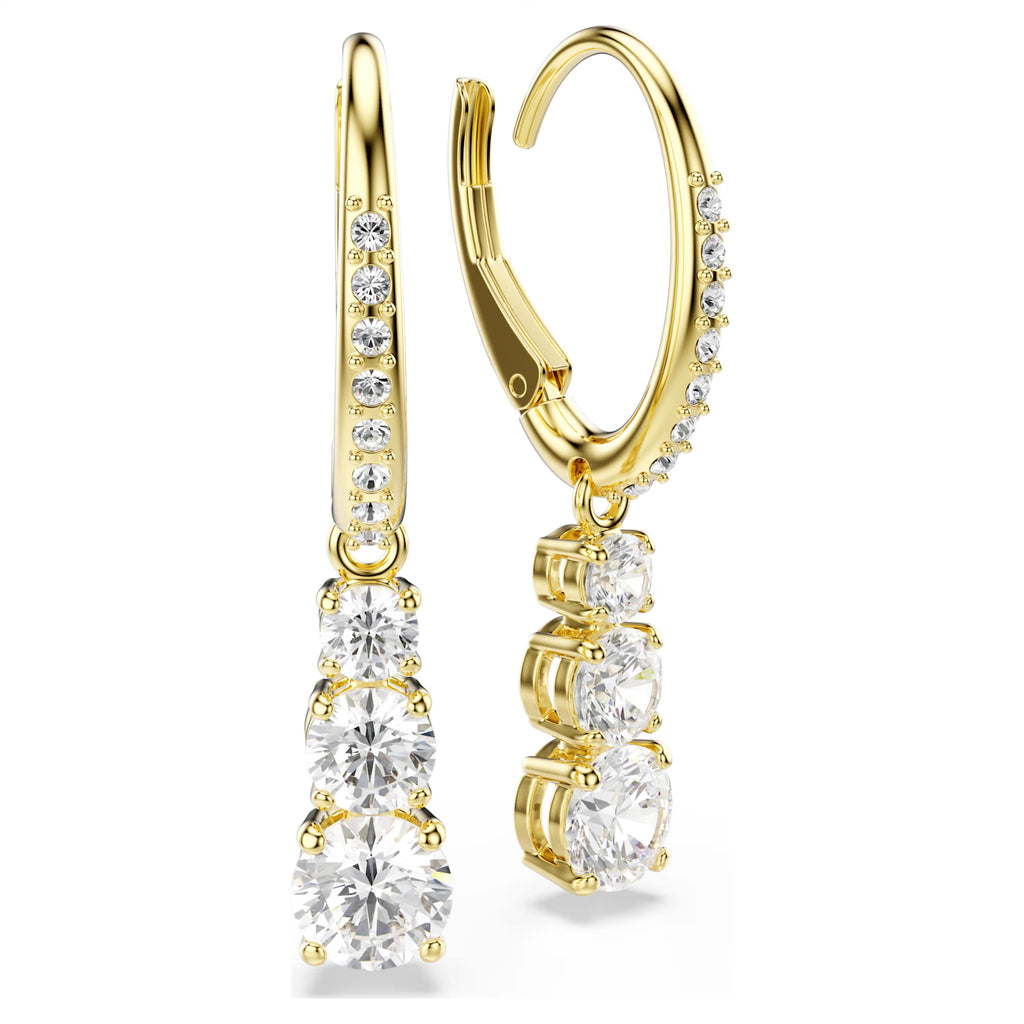 Stilla Attract hoop earrings Round cut, White, 18k gold finish 5723300